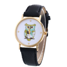 Leather watch Women Rhinestone watches Women Luxury quartz clock relogio feminino Owl Printed Relojes Montre CF