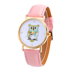 Leather watch Women Rhinestone watches Women Luxury quartz clock relogio feminino Owl Printed Relojes Montre CF