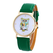 Leather watch Women Rhinestone watches Women Luxury quartz clock relogio feminino Owl Printed Relojes Montre CF