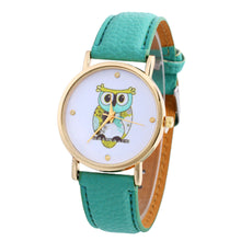 Leather watch Women Rhinestone watches Women Luxury quartz clock relogio feminino Owl Printed Relojes Montre CF
