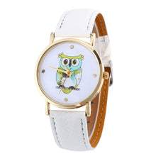 Leather watch Women Rhinestone watches Women Luxury quartz clock relogio feminino Owl Printed Relojes Montre CF