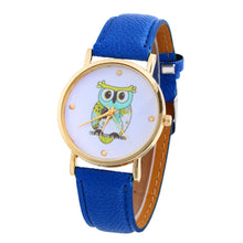 Leather watch Women Rhinestone watches Women Luxury quartz clock relogio feminino Owl Printed Relojes Montre CF