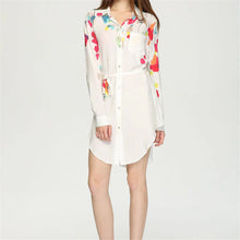 Fashion New Summer Print Long Sleeve Blouse Women Plus Size Tops Casual Turn-down Collar Shirt S-L With Button 71598 SM6