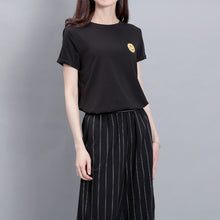 Fashion Short Sleeve T-shirts Plus Size Female t shirts Plus Size Top O-neck Women Smile Face Print T shirt 71673 SM6