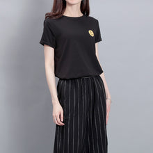 Fashion Short Sleeve T-shirts Plus Size Female t shirts Plus Size Top O-neck Women Smile Face Print T shirt 71673 SM6