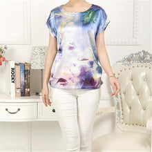Fashion Women T shirts Floral Print T-shirt Top Short Sleeve XL-4XL Female Plus Size tops 71037 SM6