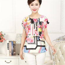Fashion Women T shirts Floral Print T-shirt Top Short Sleeve XL-4XL Female Plus Size tops 71037 SM6