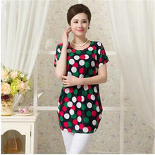 Fashion Women T shirts Polka Dot Print T-shirt Top Short Sleeve XL-4XL Female Plus Size tops 71036 SM6