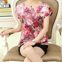 Fashion Women T shirts Print T-shirt Women O-neck Top Short Sleeve L-4XL Female Plus Size tops 71005 SM6