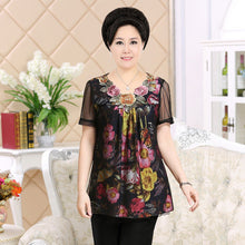 Fashion Women T shirts Print T-shirt Women O-neck Top Short Sleeve XL-4XL Female Plus Size tops 70922 SM6