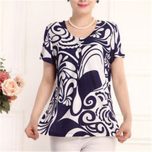 Fashion Women T shirts Print T-shirt Women Top Short Sleeve XL-4XL Female Plus Size tops 71013 SM6