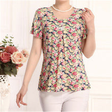 Fashion Women T shirts Print T-shirt Women Top Short Sleeve XL-4XL Female Plus Size tops 71013 SM6