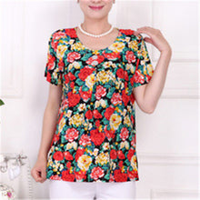 Fashion Women T shirts Print T-shirt Women Top Short Sleeve XL-4XL Female Plus Size tops 71013 SM6