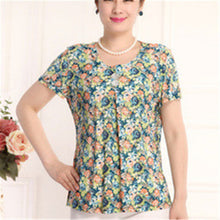 Fashion Women T shirts Print T-shirt Women Top Short Sleeve XL-4XL Female Plus Size tops 71013 SM6