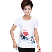 Fashion Women T shirts Print T-shirt Women V-neck Top Short Sleeve XL-4XL Female Plus Size tops 70921 SM6