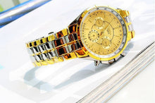 Luxury Men's Watch Roman Numerals Gold Watches Metal Analog Quartz Clock man relogio masculino CF