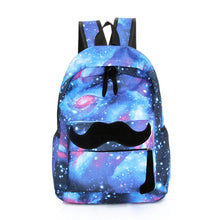 Galaxy Pattern Women Men Travel Backpack Canvas Leisure Bags School Bag Printing Packbag Mochila Feminina Blue CF