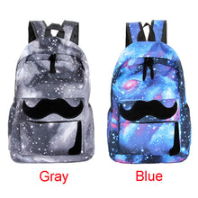 Galaxy Pattern Women Men Travel Backpack Canvas Leisure Bags School Bag Printing Packbag Mochila Feminina Blue CF