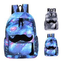 Galaxy Pattern Women Men Travel Backpack Canvas Leisure Bags School Bag Printing Packbag Mochila Feminina Blue CF