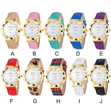 Gemstone Luxury Watches Women Gold Bracelet Watch Dress PU Leather Electronic Quartz Clock Montre Mujer CF