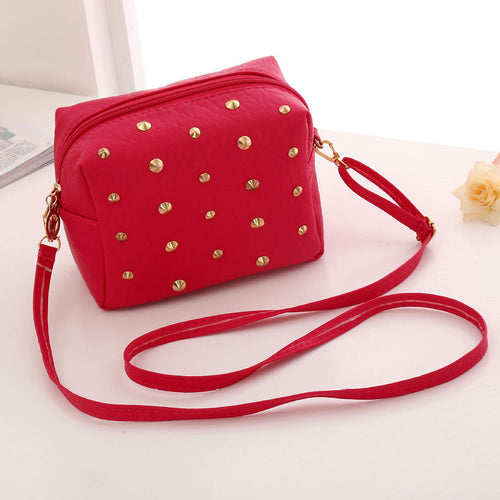 Handbag PU Leather Women Shoulder Bags Zipper Soft Ladies Bag Rivet Bolsas Femininas CF