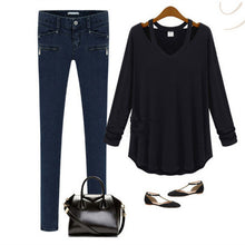 High Quality Brand New Fashion Women Plus Size Tops Long Sleeve V-neck Blouse Off Shoulder Shirt 70433 SM6