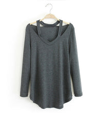 High Quality Brand New Fashion Women Plus Size Tops Long Sleeve V-neck Blouse Off Shoulder Shirt 70433 SM6