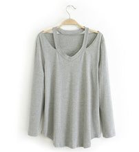 High Quality Brand New Fashion Women Plus Size Tops Long Sleeve V-neck Blouse Off Shoulder Shirt 70433 SM6