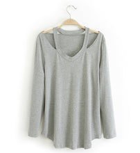 High Quality Brand New Fashion Women Plus Size Tops Long Sleeve V-neck Blouse Off Shoulder Shirt 70433 SM6