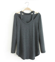 High Quality Brand New Fashion Women Plus Size Tops Long Sleeve V-neck Blouse Off Shoulder Shirt 70433 SM6