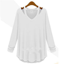 High Quality Brand New Fashion Women Plus Size Tops Long Sleeve V-neck Blouse Off Shoulder Shirt 70433 SM6