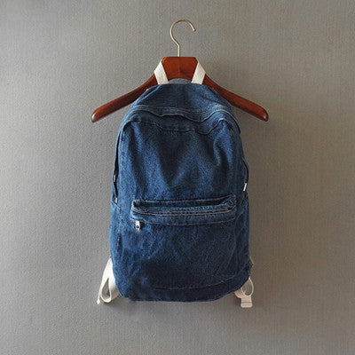 Denim Travel Backpack Bags School bag for Teenagers Casual Retro Women Men Rucksack CF