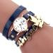 Bracelet Watch Gold Women Relogio Feminino Dancers Pattern Rhinestone Crystal PU Leather Strap Dress Clock CF
