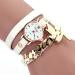 Bracelet Watch Gold Women Relogio Feminino Dancers Pattern Rhinestone Crystal PU Leather Strap Dress Clock CF