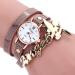 Bracelet Watch Gold Women Relogio Feminino Dancers Pattern Rhinestone Crystal PU Leather Strap Dress Clock CF