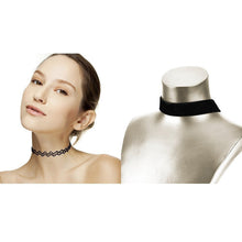 14 Pieces Chokers Necklace Set Women Stretch Black Velvet Classic Gothic Tattoo Lace Choker Charm Jewelry CF