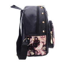 Backpack Flower Printting Girl School Bag Travel Cute Black Backpacks Satchel Women Rucksack Bolsa Feminina CF