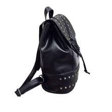 Backpack Women School Bag Rivet Travel PU Leather Rucksack Black Shoulder Bags bolsa feminina CF