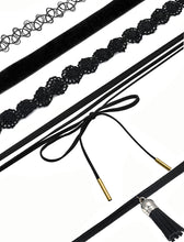 10 Pieces Choker Necklace Set Women Stretch Velvet Classic Gothic Tattoo Black Lace Chokers Gift Jewelry CF