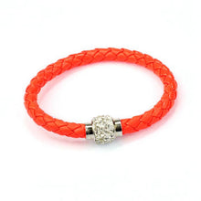 Bracelet Wristband Magnetic Rhinestone Buckle Leather Wrap Charm Friendship Bracelets Bangle Gift CF