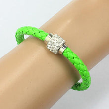 Bracelet Wristband Magnetic Rhinestone Buckle Leather Wrap Charm Friendship Bracelets Bangle Gift CF