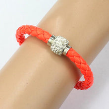 Bracelet Wristband Magnetic Rhinestone Buckle Leather Wrap Charm Friendship Bracelets Bangle Gift CF