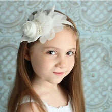 Lovely Rhinestone Headwear Unusual Angel Girls Baby Pearl Flowers Hairband Head bands CF