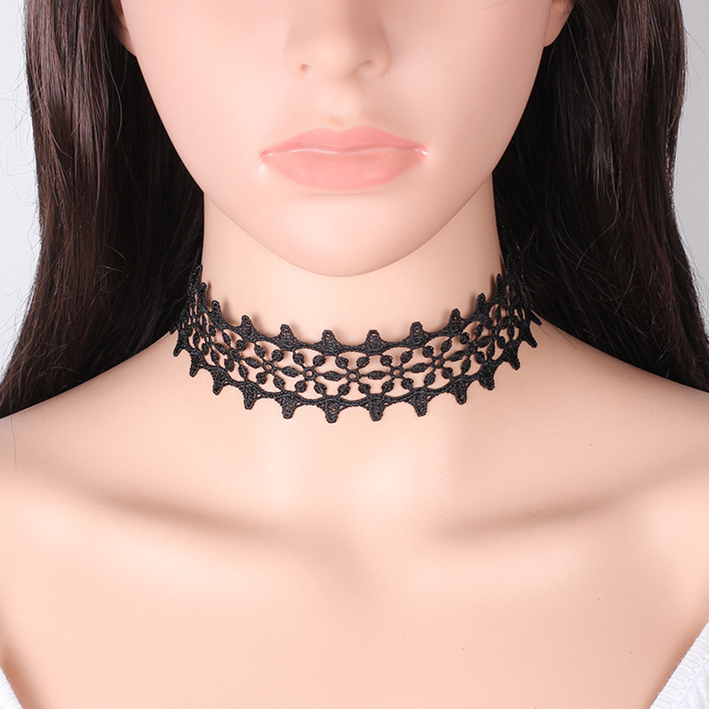 Simyoung Black Velvet Choker Necklace, Choker Necklace Set Stretch Velvet Classic Gothic Tattoo Lace Choker Necklaces for Women Girls - Pack of 10