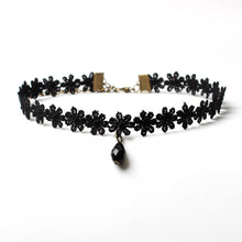 4 Pieces Choker Necklace Set Stretch Black Velvet Classic Gothic Tattoo Lace Chokers Charm Jewelry Gift CF