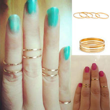 5PCS Rings Women Urban Gold Stack Plain Cute Above Knuckle Ring Band Midi Jewelry Gift Anillo Feminino CF