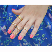 6pcs Ring Gold Urban Gold Silver Crystal Above Knuckle stacking Band Midi Mid Rings Charm Jewelry Gift for girl CF