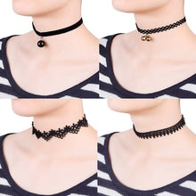 9 Pieces Chokers Women Necklace Set Stretch Velvet Classic Gothic Tattoo Black Lace Choker Jewelry Gift CF