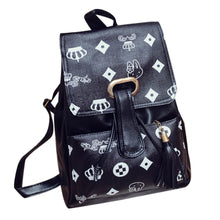 Backpack School Bags For Teenagers PU Leather Korean Laptop Travel Satchel Print Rucksack Bolsa Feminina CF