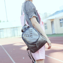 Backpack Women School Bags For Teenagers Rivet Travel Satchel Black Laptop Backpacks Bolsa Feminina CF